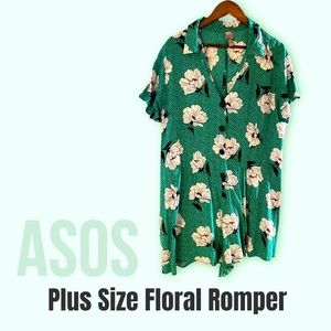ASOS DESIGN Curve tea romper in floral print